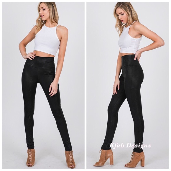 ❤️LAST! Faux Leather Snakeskin High Waist Leggings - Picture 6 of 7